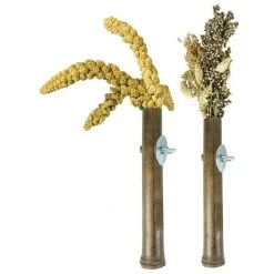 Bambou Grass Keeper +/-20cm - Back Zoo Nature -Oiseaux Fournitures Magasin bambou grass keeper 20cm back zoo nature zf1368 back zoo nature le porte millet en bambou back zoo nature est un support naturel 2
