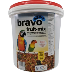Bravo Fruit Mix Grossier Pour Perruches Et Perroquets En Seau 5kg - Bird-X