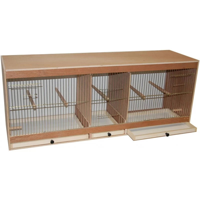 Cage D'élevage En Bois 3 Compartiments 100x30x40cm 3 Cage D'élevage En Bois 3 Compartiments 100x30x40cm