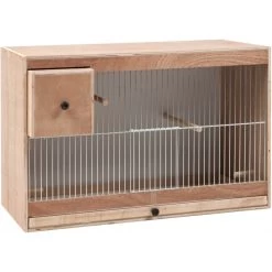 Cage D'élevage En Bois Pour Inséparables Avec Nid 60x40x30cm