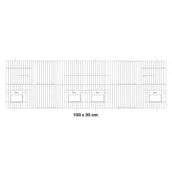 Façade De Cage En Métal Avec Portes Mangeoires 100x30cm - Fauna
