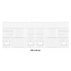 Façade De Cage En Métal Avec Portes Mangeoires 100x40cm - Fauna