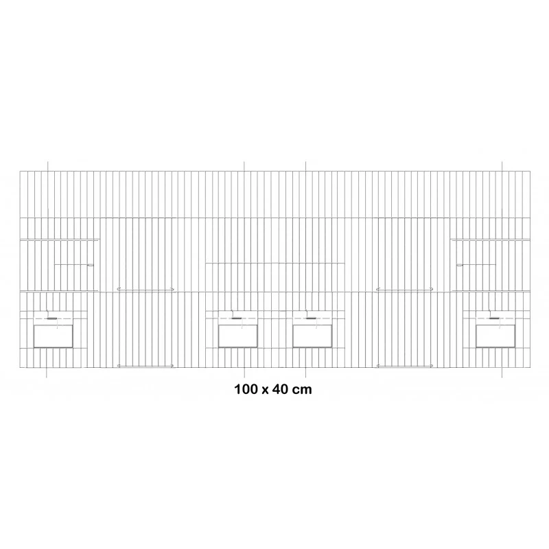 Façade De Cage En Métal Avec Portes Mangeoires 100x40cm - Fauna 3 Façade De Cage En Métal Avec Portes Mangeoires 100x40cm - Fauna