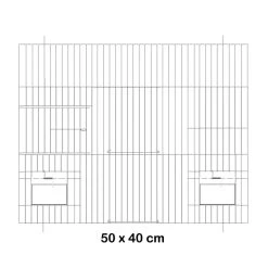 Façade De Cage En Métal Avec Portes Mangeoires 50x40cm - Fauna