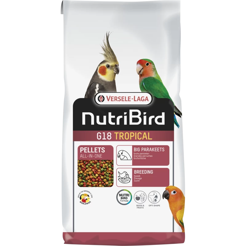 G18 Tropical Granulés Extrudés - Aliment D'élevage Pour Grandes Perruches 10kg - Nutribird 3 G18 Tropical Granulés Extrudés - Aliment D'élevage Pour Grandes Perruches 10kg - Nutribird