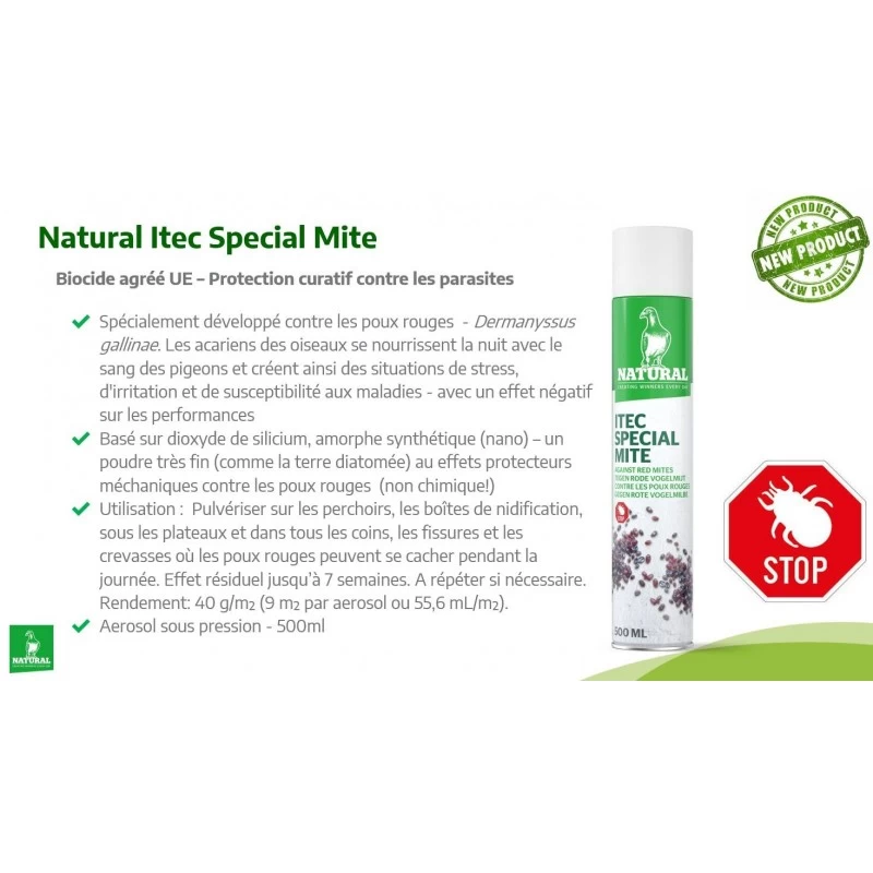 ITEC Spray Special Mite, Contre Les Poux Rouges 500ml - Natural 4 ITEC Spray Special Mite, Contre Les Poux Rouges 500ml - Natural – Image 2