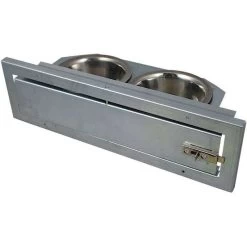 Mangeoire à Plateau Tournant 2 Bols Black Ral 9005