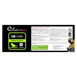 OB-CARE - Remise En Forme 250ml - Ornibird.com -Oiseaux Fournitures Magasin ob care remise en forme 250ml ornibirdcom ob009 private label ornibird complement alimentaire pour oiseauxcomposition glucose ci 1