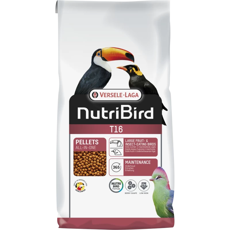 T16 Granulés Extrudés - Aliment D'entretien Pour Grands Oiseaux Frugivores Et Insectivores 10kg - Nutribird 3 T16 Granulés Extrudés - Aliment D'entretien Pour Grands Oiseaux Frugivores Et Insectivores 10kg - Nutribird