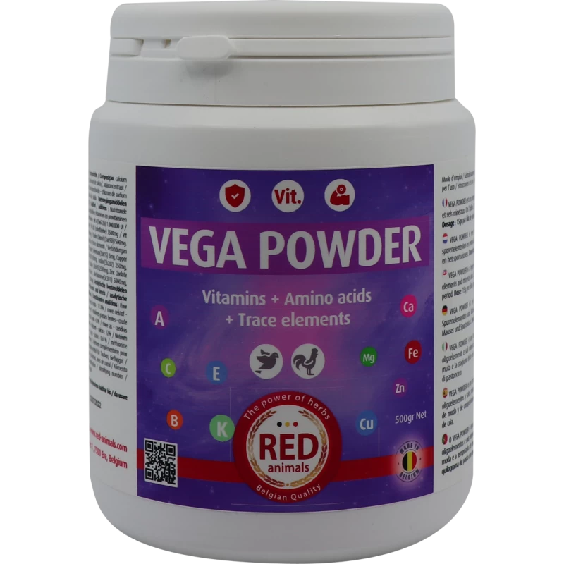 Vega Powder 500gr - Complexe Hyper Concentré De Vitamines - Red Animals 3 Vega Powder 500gr - Complexe Hyper Concentré De Vitamines - Red Animals